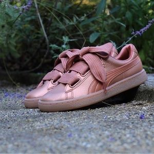 NEW PUMA Basket Heart Copper Sneakers